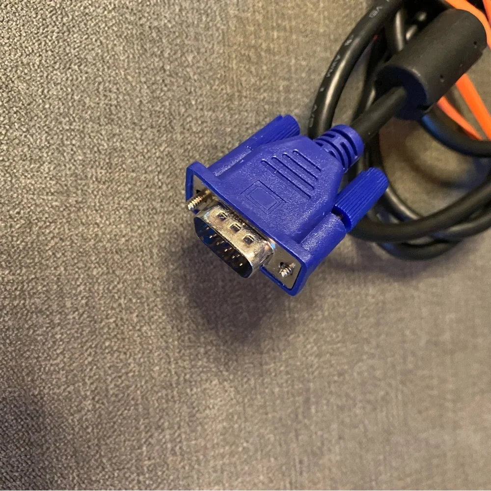 Blue and Black VGA Cable